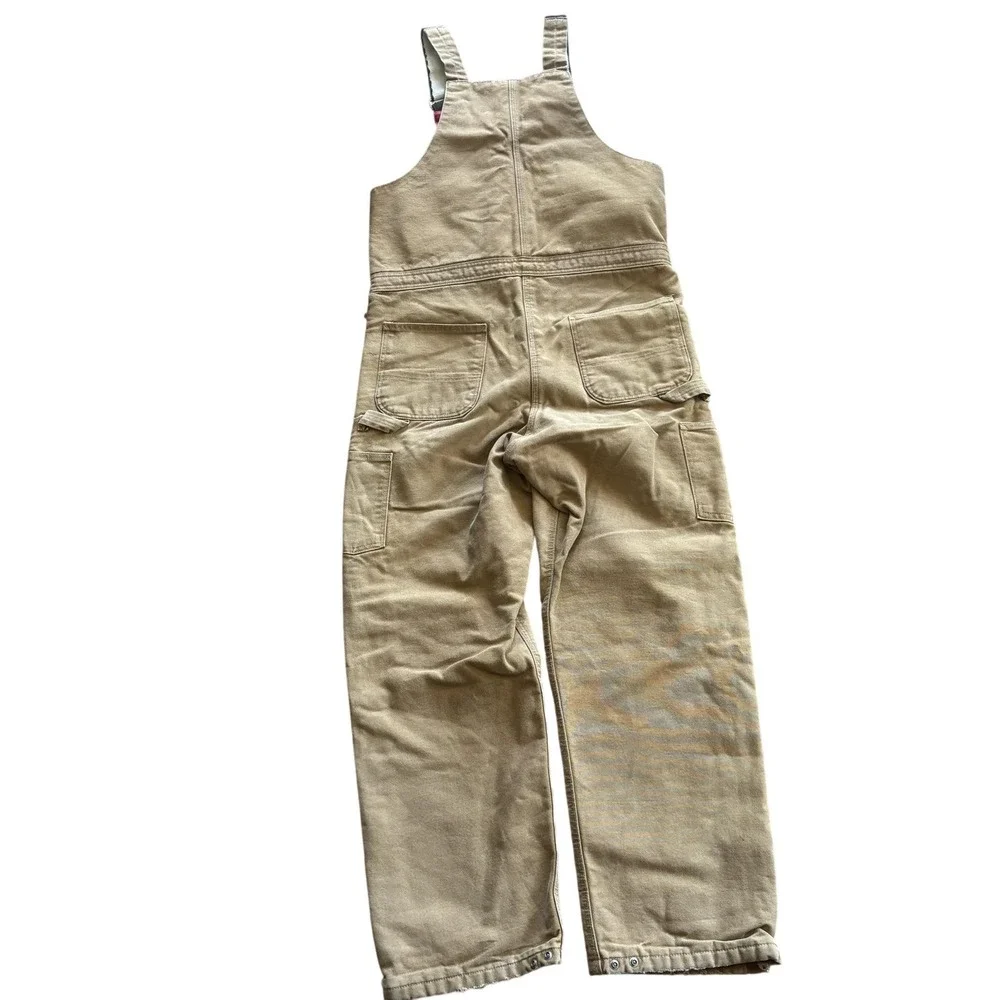 Carhartt Bib Overalls Mens 32x32 Brown R38 Duck Insulated Quilt Lined Workwear